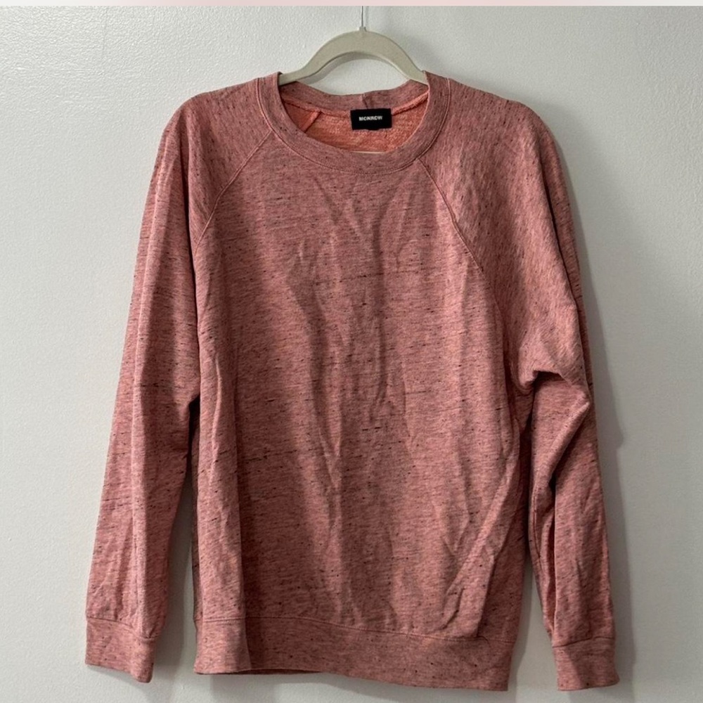 Monrow Women's Crewneck Sweatshirt in Heathered Pink